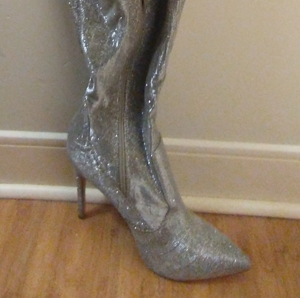 Sparkly Thigh high Stiletto Boots